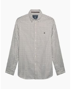 Holland Cooper Classic Woven Button Down Shirt Check - Grey