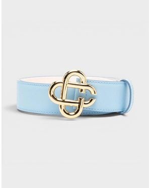 CASABLANCA Cc Logo Buckle Belt Light - Blue
