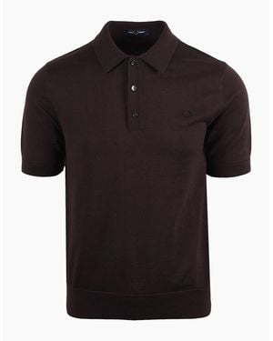 Fred Perry Cotton Knitted Shirt Rich - Black