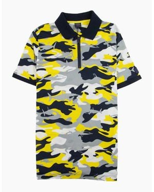 Paul & Shark Paul And Shark Camouflage Short Sleeve Zip Polo Shirt - Multicolour