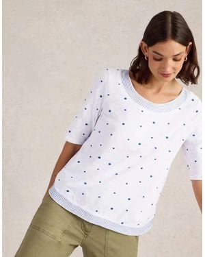 White Stuff Weaver Embroidered Top Multi - White