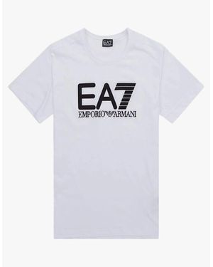 EA7 Embroidered Logo T Shirt - White