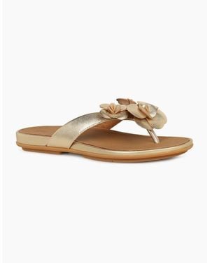 Fitflop Gracie Flower Toe Post Sandals - White