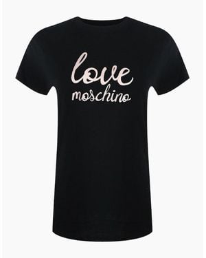Moschino Cursive Logo T-Shirt - Black