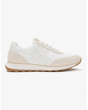 Fitflop Retro-Q Ff Fabric/Suede Casual Trainers Urban Mix - White