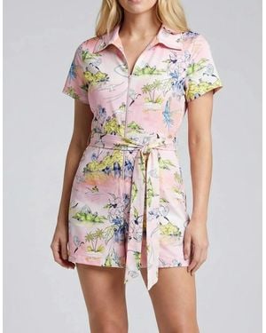 Oceanus Floral Printed Romper - White