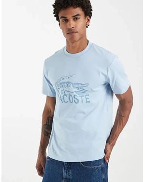 Lacoste Printed Logo Cotton T-Shirt - Blue