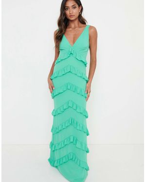 Pretty Lavish Piper Ruffle Maxi Dress - Green