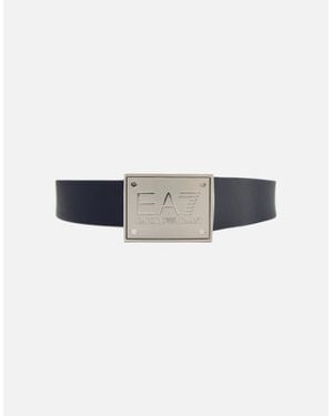 EA7 Reversible Brushed Leather Belt - Blue