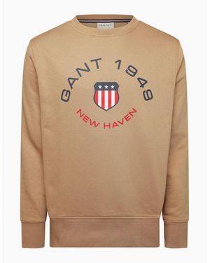 GANT Graph Crewneck - Brown