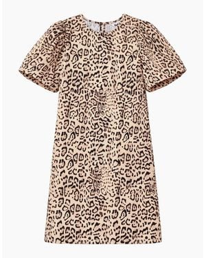 Ro&zo Petite Leopard Print Pocket Detail Dress - White