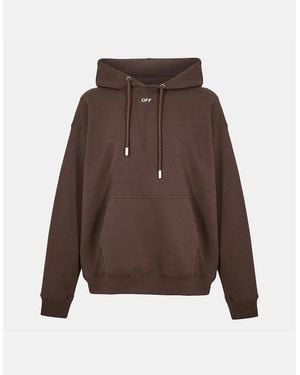 Off-White c/o Virgil Abloh Hooded Neck Skate Sweatshirt With Kangaroo Pocket - Brown