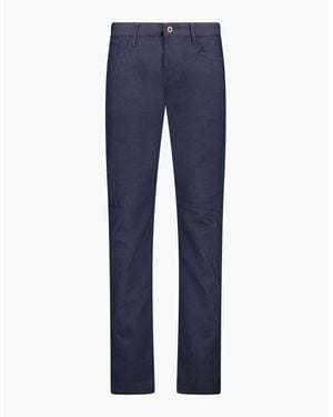 Emporio Armani J06 Slim Fit 5 Pocket Eagle Belt Patch Jeans - Blue