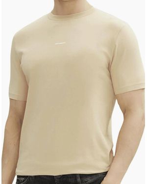 KARL LAGERFELD Cotton Stretch Mini Logo T-Shirt - Natural