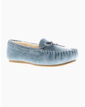 Strollers Moccasin Slippers Faux Fur Matilda Uk Size - Blue