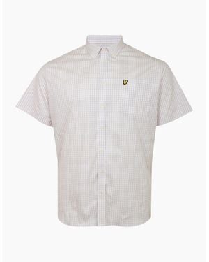 Lyle & Scott Lyle & Scott Short Sleeve Slim Fit Cove Gingham Shirt - White