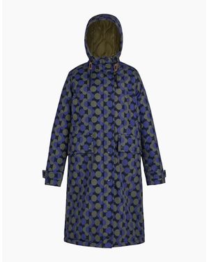 Regatta Ladies Orla Kiely Floral Long Length Waterproof Jacket - Blue