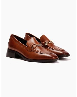 Osprey London The Islington Leather Tan Loafers - Brown