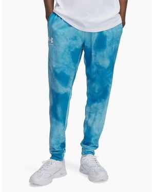 Under Armour Rival Terry Tie Dye Patterned Joggers - Blue