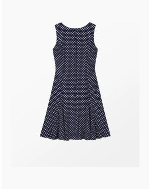 Ro&zo Polka Dot Godet Mini Dress - Blue