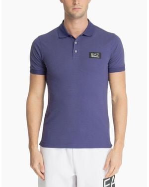 Armani Polo Shirts Slim Fit Short Sleeve Cotton - Blue