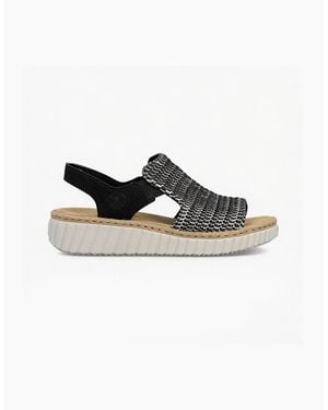 Rieker Rachel Wedge Sandals - Black