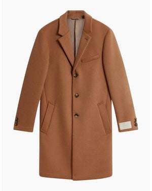 Ted Baker Alerton Wool Blend Tan City Overcoat - Brown