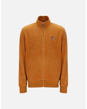 Fila Nero Velour Track Top Jacket Pumpkin Spice - Orange