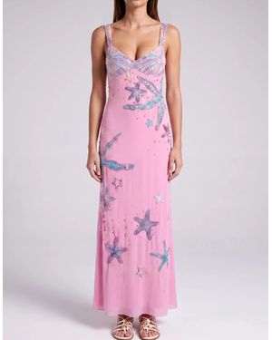 Oceanus Crescent Shell Long Dress - Pink