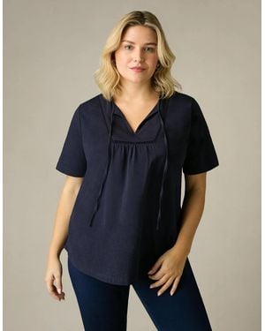 Live Unlimited London Cotton Slub Bib Tunic - Blue