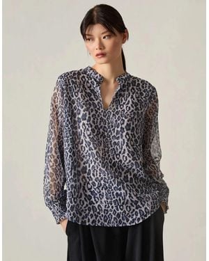James Lakeland Leopard Print Blouse - Grey