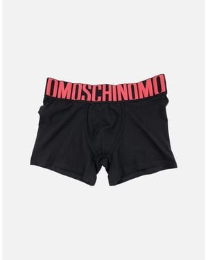 Moschino Underwear Logo Print Stretch Cotton Trunks - Black