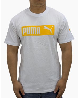 PUMA Essentials Logo T Shirts Crew Neck Pullover Casual Cotton Sports Tee - Grey