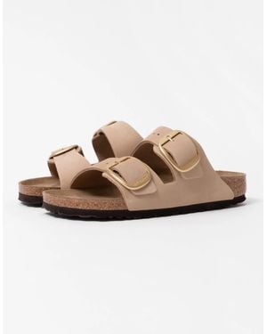 Birkenstock Arizona Big Buckle Nubuck Leather Sandals - Brown