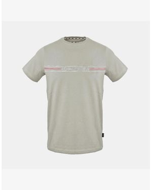 Aquascutum Wordmark Crew Neck Regular Fit Short Sleeve T-Shirt - Grey