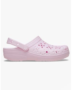 Crocs™ 210927 Classic Floral Cut Out Clogs - Pink
