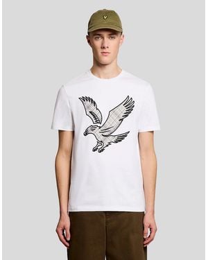 Lyle & Scott Check Eagle Cotton T-Shirt - White