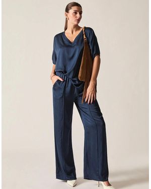 James Lakeland Wide-Leg Drawstring Trousers - Blue
