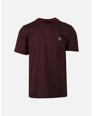 Paul Smith Reg Fit Zebra T-Shirt Burgundy - Red