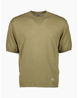 C.P. Company Linen Knitted T-Shirt - Green