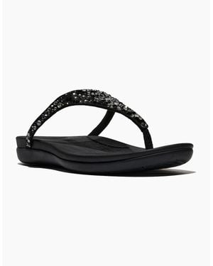 Fitflop Solay Mixed-Crystal Textile Sandals - Black