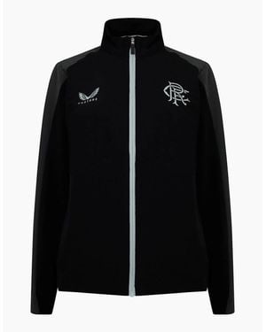 Castore Rangers Fc Mock Neck Relaxed Fit Track Jacket - Black