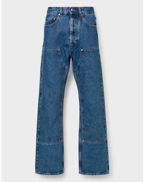 Palm Angels Monogram Workwear Denim Jeans - Blue