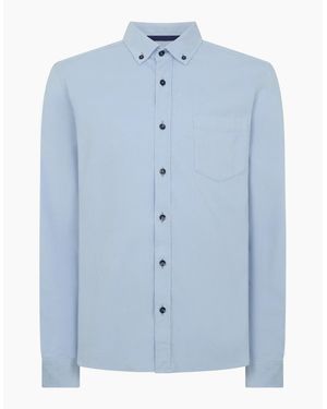 Remus Uomo 13926 Tapered Fit Micro Corduroy Shirt - Blue