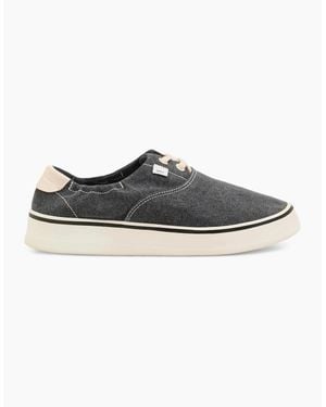 Ami Paris Washed Canvas Tennis Trainers - Black