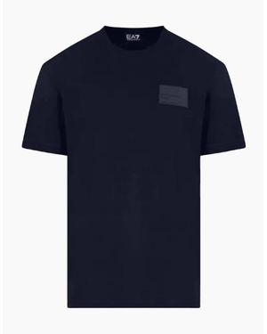 EA7 Rubber Stamp Logo Regular Fit T-Shirt - Blue