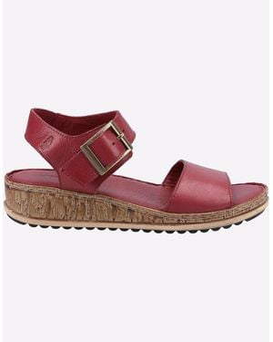 Hush Puppies Ellie Leather Sandals Bordeaux - Red