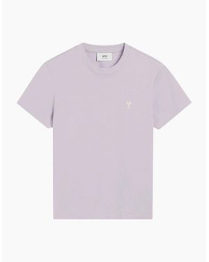 Ami Paris Logo T Shirt Lilac - Purple