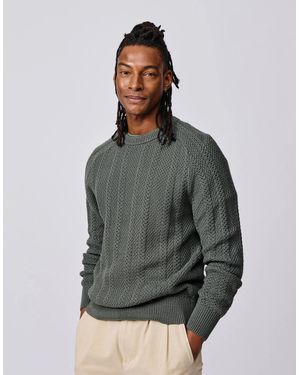 aubi Montrose Textured Crew Neck - Grey