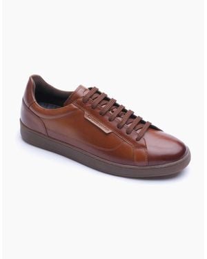 Base London London Zammo Leather Tan Trainers - Brown